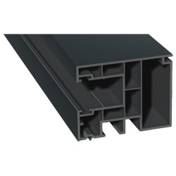 Maxi-Rollladenführung 59x47mm Lg. 6,50m foliert, GK Grau, ohne Bürste 70 1605-083 Anthrazitgrau Glatt Produktbild