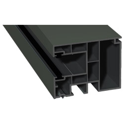 Maxi-Rollladenführung 59x47mm Lg. 6,50m foliert, GK Grau, mit zwei schwarzen Bürsten 436 7048 Basaltgrau Cool Color Produktbild