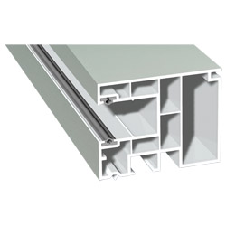 Maxi-Rollladenführung 59x47mm Lg. 6,50m foliert, GK Weiß, mit zwei schwarzen Weichlippen 70 3805-167 Achatgrau Produktbild