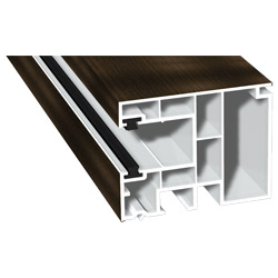 Maxi-Rollladenführung 59x47mm Lg. 6,50m foliert, GK Braun, mit zwei schwarzen Bürsten 214 0006-167 Mooreiche Produktbild