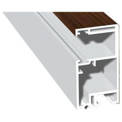 Rollladenführung 30x57mm Lg. 6,00m Rückseite foliert, ohne Bürste GK Braun 316 2002-167 Macoré Produktbild