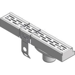 Drainagerinne mit gelochtem Rost, Enstücken und AublaufstutzenØ 50 mm DRS 1250 L=1250 mm ER Produktbild
