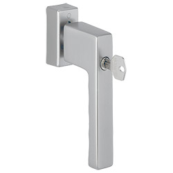 0737S/UD9024 F31-1 Alu Edelstahloptik matt / N10A, mit Arretierung, stahlgrau / 5 mm / 4W Schlüssel, Schließung 1130 / 7 mm / 20-30 mm vorst. / HOPPE- Produktbild