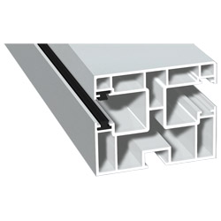 Mini-Doppel Rollladenführung 50x60mm Lg. 6,50m foliert, GK Weiß, mit zwei grauen Bürsten 72 5105-167 Lichtgrau Produktbild