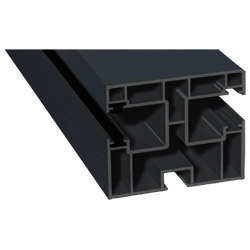 Mini-Doppel Rollladenführung 50x60mm Lg. 6,50m foliert, GK Grau, mit zwei grauen Bürsten 70 1605-167 Anthrazitgrau Produktbild