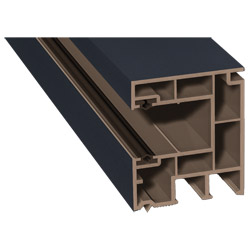 Maxi-Rollladenführung 40x47mm Lg. 6,50m foliert, GK Braun, mit zwei schwarzen Weichlippen 70 1605-097 Anthrazitgrau Glatt 2 Produktbild