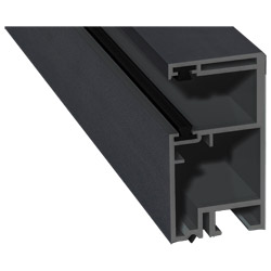 Rollladenführung 30x57mm Lg. 6,00m foliert, mit zwei schwarzen Bürsten GK Grau 436 1012 Alux Anthrazit Produktbild
