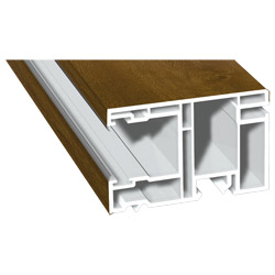 Maxi-Rollladenführung 58x38mm Lg. 6,50m foliert, mit zwei schwarzen Weichlippen GK Braun 217 8001-167 Golden Oak Produktbild