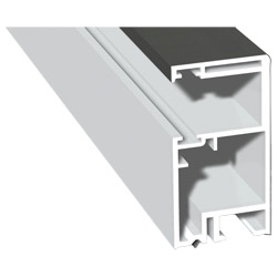 Rollladenführung 30x57mm Lg. 6,00m Rückseite foliert, ohne Bürste GK Grau 436 1014 Alux DB 703 Produktbild
