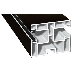 Mini-Doppel Rollladenführung 50x60mm Lg. 6,50m foliert, GK Braun , mit zwei grauen Bürsten 85 1805-167 Schwarzbraun Produktbild