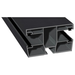 Doppel-Rollladenführung 77x47mm Lg. 6,00m foliert, mit vier schwarzen Bürsten GK Grau 436 7003 Anthrazitgrau Cool Color Produktbild