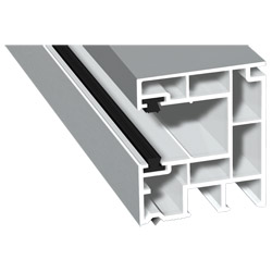 Rollladenführung 40x47mm Lg. 6,50m foliert, mit zwei schwarzen Bürsten GK Weiß 72 5105-167 Lichtgrau Produktbild
