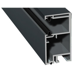 Mini-Rollladenführung 30x57mm Lg. 6,00m foliert, mit zwei schwarzen WeichlippenGK Grau 70 1605-083 Anthrazitgrau Glatt Produktbild