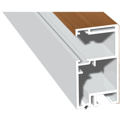 Rollladenführung 30x57mm Lg. 6,00m Rückseite foliert, ohne Bürste GK Braun 315 2009-167 Streifen-Douglasie Produktbild