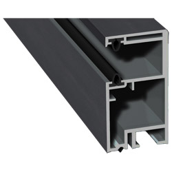 Mini-Rollladenführung 30x57mm Lg. 6,00m foliert, mit zwei schwarzen WeichlippenGK Grau 436 7003 Anthrazitgrau Cool Color Produktbild