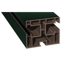 Mini-Doppel Rollladenführung 50x60mm Lg. 6,50m foliert, GK Braun , mit zwei grauen Bürsten 61 2505-167 Dunkelgrün Produktbild