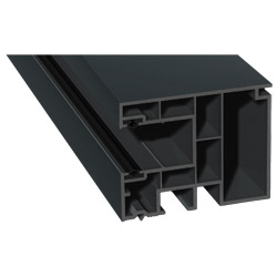 Maxi-Rollladenführung 59x47mm Lg. 6,50m foliert, GK Grau, mit zwei schwarzen Weichlippen 70 1605-083 Anthrazitgrau Glatt Produktbild