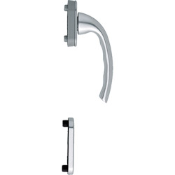 0710/U26/49PNS Halbgarnitur, Innenseite / F1 Alu natur / N10A, mit Arretierung, alusilber / 7 mm / Profilzylinder / 90° / HOPPE-Logo / BS-mit Feder Produktbild