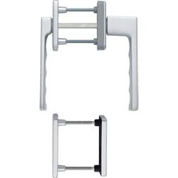 HOPPE Balkon-/Fenstertür-Garnitur TOULON 0737KH/51N/U34/0737/51NS/51PNS flacher Griff Produktbild