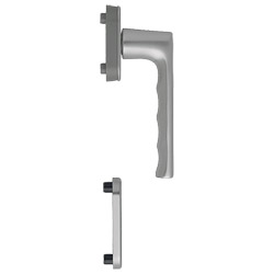 Balkontürhalbgarnitur AL F9 0700/U26/49PNS, Innenseite, 10 mm Nocken, M5/7 mm Vierkantaufnahme PZ, BS-M-Feder Produktbild