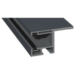 Rollladenführung 55x32mm Lg. 6,00m foliert, mit Nase, mit zwei schwarzen Bürsten GK Grau 701505-167 Schiefergrau Produktbild