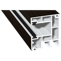 Rollladenführung 40x47mm Lg. 6,50m foliert, mit zwei schwarzen Bürsten GK Braun 214 0005-167 Eiche Grau Produktbild