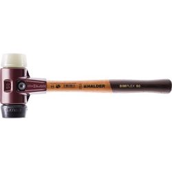HALDER Schonhammer SIMPLEX mittelhart/hart Holzstiel Gummi schwarz/Nylon weiß Produktbild