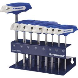 PROMAT TX-Stiftschlüsselsatz mit Quergriff TX10-TX45 8-tlg. Produktbild