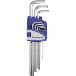 PROMAT Sechskant-Winkelschraubendrehersatz lang 1,5-10mm 9-tlg. Produktbild
