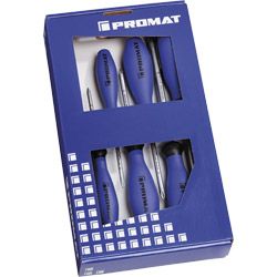PROMAT Schraubendrehersatz PH/PZD mit Rundklinge und 3-Komponentengriff 6-tlg. Produktbild