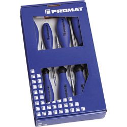 PROMAT Schraubendrehersortiment LS/PH/PZD mit 6kantklinge und 3-Komponentengriff 7-tlg. Produktbild