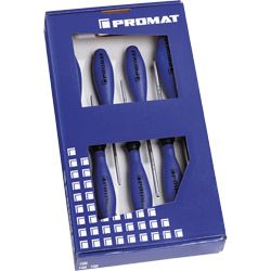 PROMAT Schraubendrehersatz TX mit Rundklinge und 3-Komponentengriff 7-tlg. Produktbild