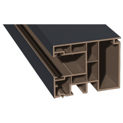 Maxi-Rollladenführung 59x47mm Lg. 6,50m foliert, GK Braun, mit zwei schwarzen Weichlippen 701505-083 Schiefergrau Glatt Produktbild