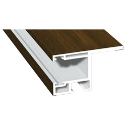 Rollladenführung 55x32mm Lg. 6,00m foliert, mit Nase, ohne Bürste, GK Braun 217 8007-167 Nussbaum Produktbild