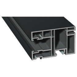 Mini-Rollladenführung 58x38mm Lg. 6,50m foliert, mit zwei schwarzen WeichlippenGK Grau 70 1605-083 Anthrazitgrau Glatt Produktbild