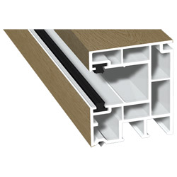 Rollladenführung 40x47mm Lg. 6,50m foliert, mit zwei schwarzen Bürsten GK Braun 311 8076-168 Eiche Natur Produktbild