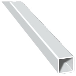 Vierkantrohr 20x20x1,5mm Lg. 6,00m Weiß, VE: 60m Produktbild