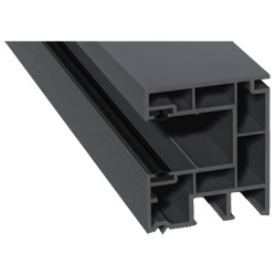 Maxi-Rollladenführung 40x47mm Lg. 6,50m foliert, GK Grau, mit zwei schwarzen Weichlippen 70 1205-167 Basaltgrau Produktbild