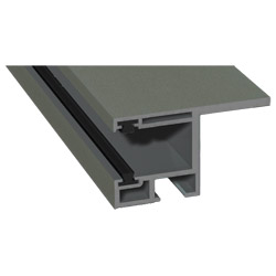 Rollladenführung 55x32mm Lg. 6,00m foliert, mit Nase, mit zwei schwarzen Bürsten GK Grau 70 3905-083 Quarzgrau Glatt Produktbild