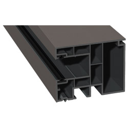 Maxi-Rollladenführung 59x47mm Lg. 6,50m foliert, GK Grau, mit zwei schwarzen Weichlippen 436 6047 Quarzgrau Matt Produktbild
