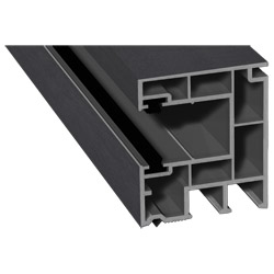 Rollladenführung 40x47mm Lg. 6,50m foliert, mit zwei schwarzen Bürsten GK Grau 436 1006metbrush Anthrazitgrau Produktbild