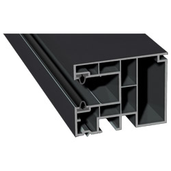 Mini-Rollladenführung 59x47mm Lg. 6,50m foliert, mit zwei schwarzen WLGK Grau PX 47858 Anthrazit Ulti Matt Produktbild