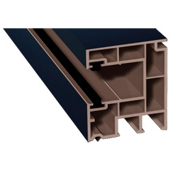Rollladenführung 40x47mm Lg. 6,50m foliert, mit zwei schwarzen Bürsten GK Braun 51 5005-167 Stahlblau Produktbild