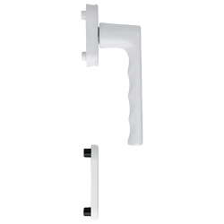 Balkontürhalbgarnitur AL F9016 0700/U26/49PNS, Innenseite, 10 mm Nocken, M5/7 mm Vierkantaufnahme PZ, BS-M-Feder Produktbild