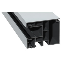 Maxi-Rollladenführung 59x47mm Lg. 6,50m foliert, GK Grau, mit zwei schwarzen Weichlippen 72 5105-167 Lichtgrau Produktbild