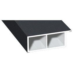Kammerprofil 40x15 mm Lg. 6,00 m foliert mit Nase 701505-167 Schiefergrau Produktbild