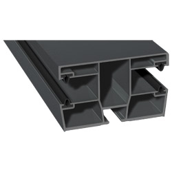 Mini-Doppel-Rollladenführung 77x47mm Lg. 6,00m foliert, mit vier schwarzen WeichlippenGK Grau 70 1205-167 Basaltgrau Produktbild