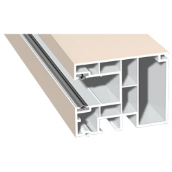 Maxi-Rollladenführung 59x47mm Lg. 6,50m foliert, GK Weiß, mit zwei schwarzen Weichlippen 456 5054 Cremeweiß Cool Color Produktbild