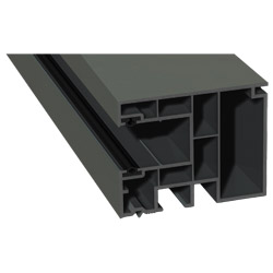 Maxi-Rollladenführung 59x47mm Lg. 6,50m foliert, GK Grau, mit zwei schwarzen Weichlippen 436 6048 Basaltgrau Matt Produktbild