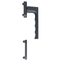 Balkontürhalbgarnitur AL F9714M 0700/U26/49PNS, Innenseite, 10 mm Nocken, M5/7 mm Vierkantaufnahme PZ, BS-M-Feder Produktbild